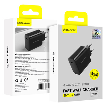Ładowarka sieciowa 65W port USB Typ C, GaN4, bardzo mocna, czarna1