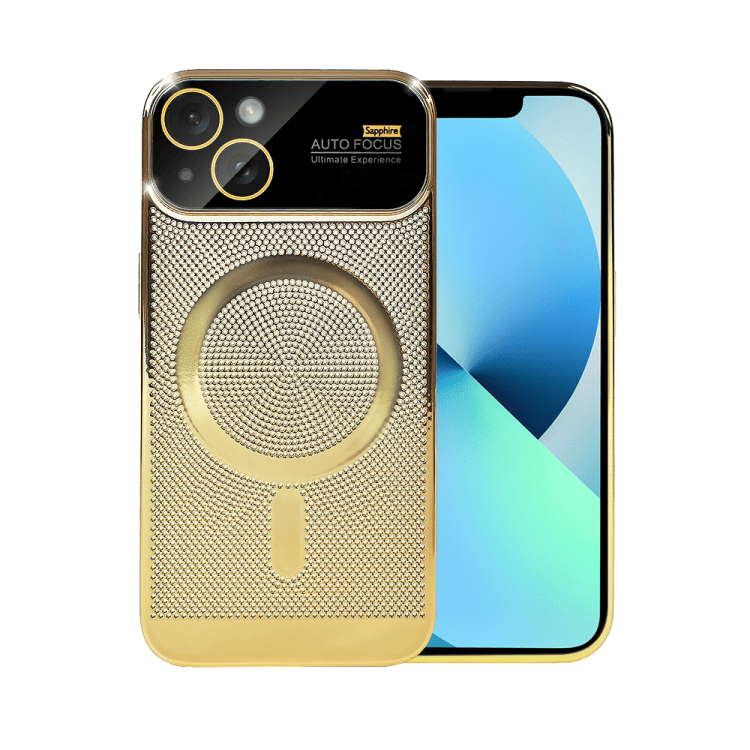 etui do iphone 13 camera beam magsafe oddychające, złote