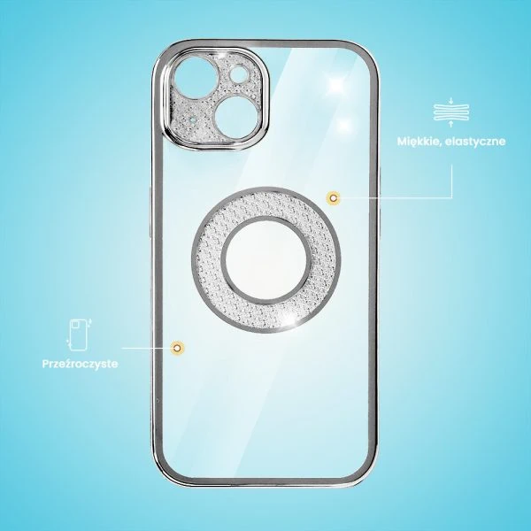 etui do iphone 13 space crystal, brokatowa osłona aparatu, fioletowe (kopia)