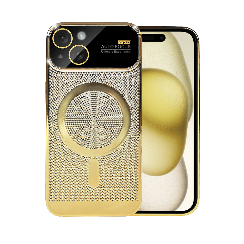 Etui do iPhone 15 Camera Beam Magsafe oddychające, złote