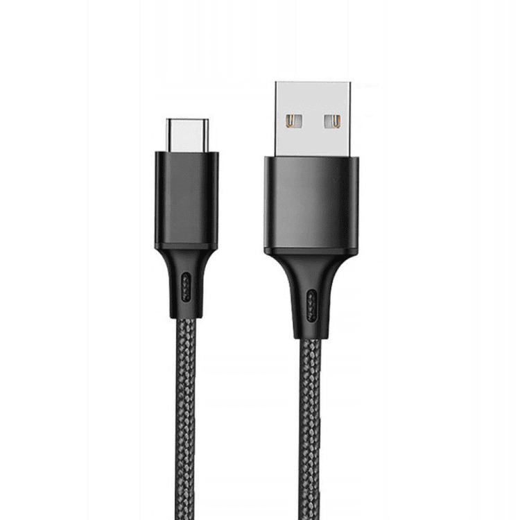 kabel usb usb typ c, 2,4a, 2 metry, czarny