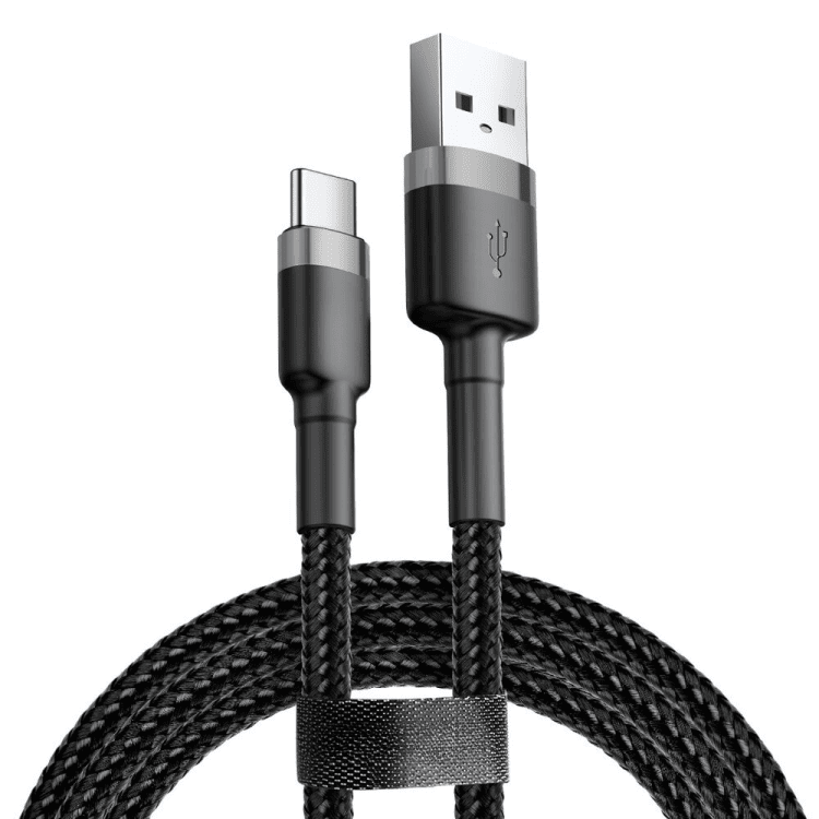 kabel usb usb typ c, 2,4a, 3 metry, czarny