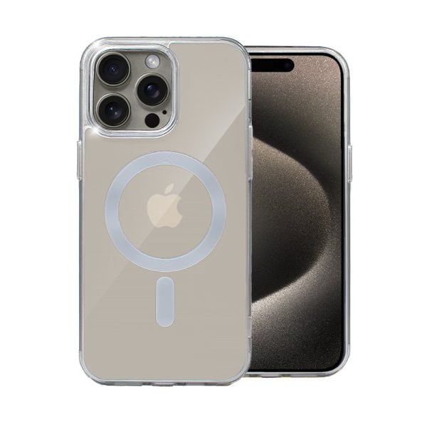 etui do iphone 15 pro magsafe simple color, szare