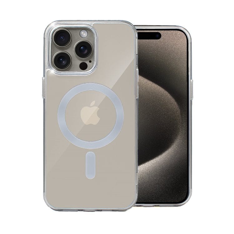 etui do iphone 15 pro magsafe simple color, szare