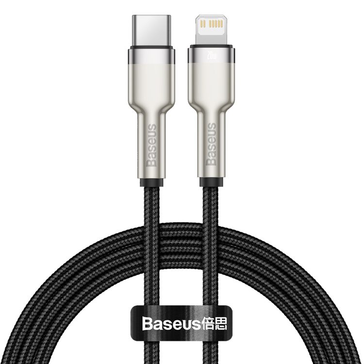 kabel usb c do iphone lightning do szybkiego ładowania pd qc czarny, 100cm