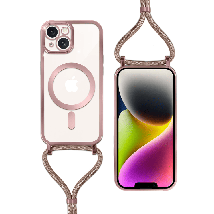 etui do iphone 14 magsafe slim crossbody, jak torebka, złote (kopia)