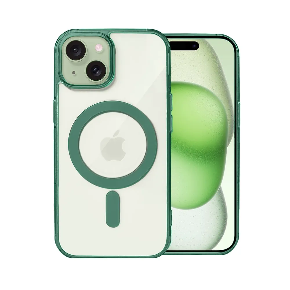 etui do iphone 15 magsafe simple color, zielone