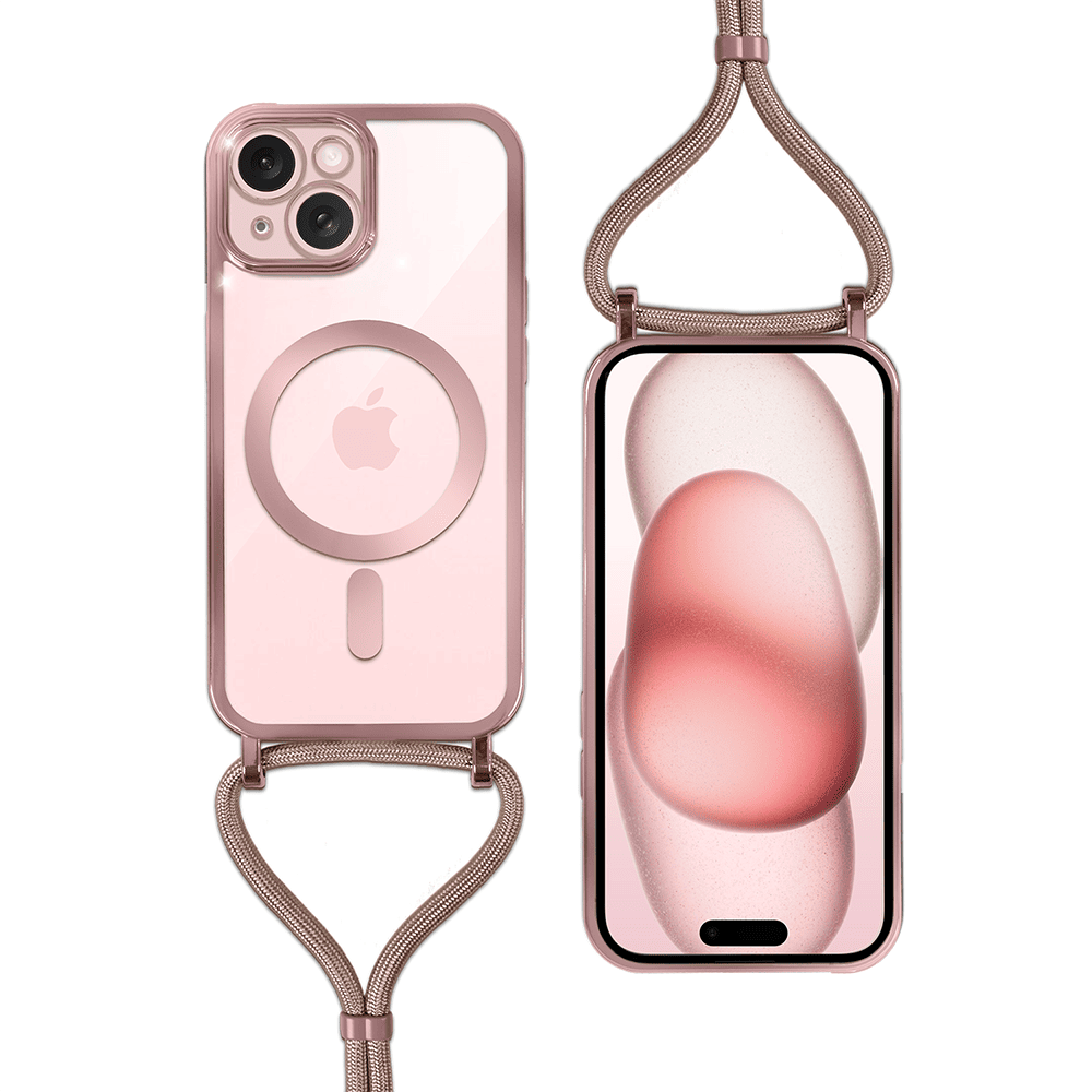 Etui do iPhone 15 Plus Magsafe Slim Crossbody, jak torebka, różowe