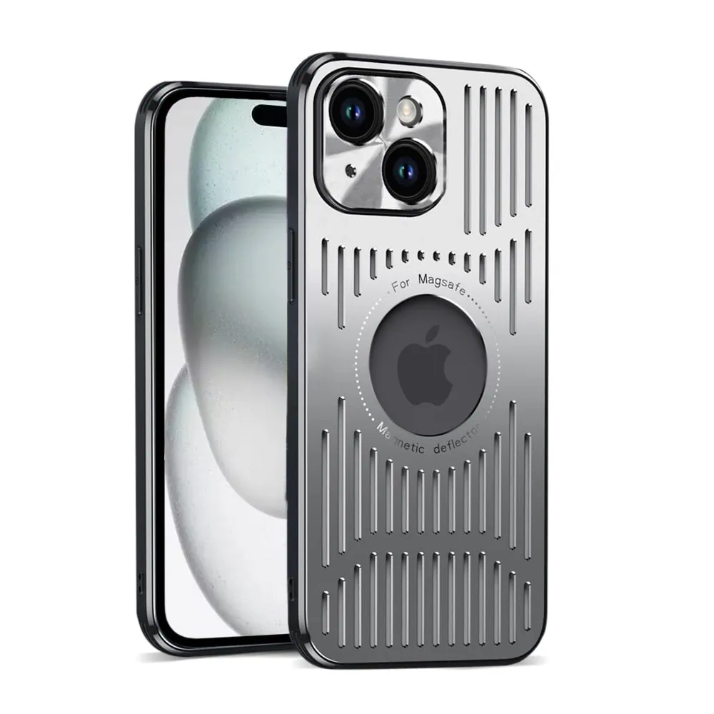 Etui do iPhone 15 Metal Defender MagSafe z osłoną aparatu, metalowe, srebrne