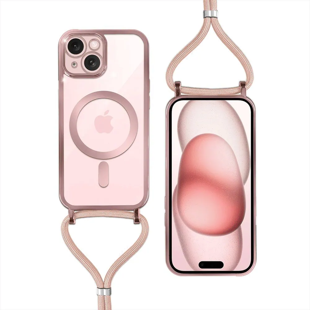 etui do iphone 15 magsafe slim crossbody, jak torebka, złote (kopia)