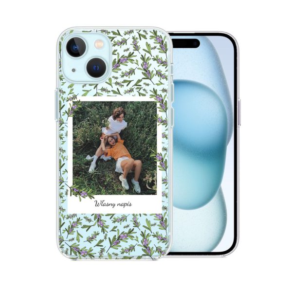 etui do iphone 15 plus polaroid z własnym zdjęciem i napisem, kwiaty (kopia)