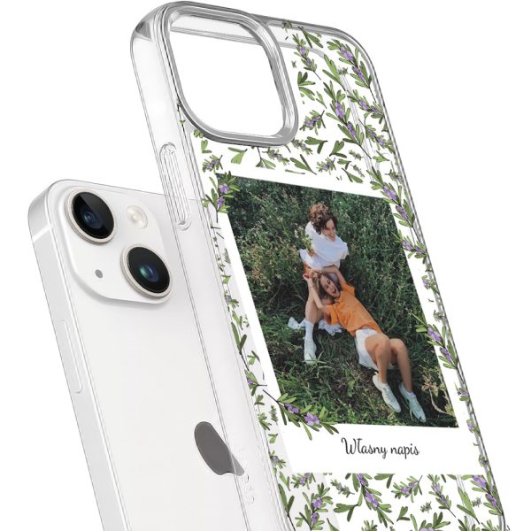 etui do iphone 15 plus polaroid z własnym zdjęciem i napisem, kwiaty (kopia)