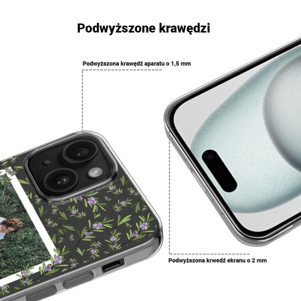 etui do iphone 15 plus polaroid z własnym zdjęciem i napisem, kwiaty (kopia)