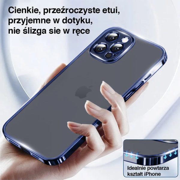 etui do iphone 15 pro max titanium edition przeźroczyste sulada oryginal, tytan błękitny