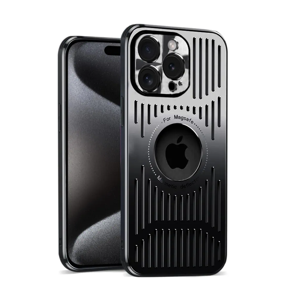 Etui do iPhone 15 Pro Max Metal Defender MagSafe z osłoną aparatu, metalowe, czarne