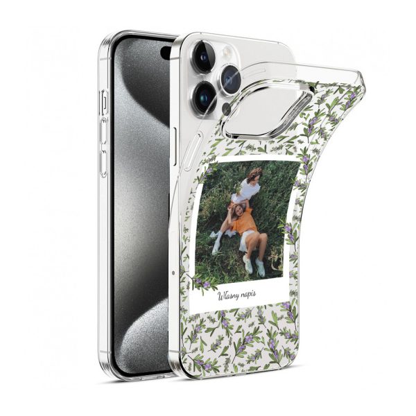 etui do iphone 15 pro polaroid z własnym zdjęciem i napisem, kwiaty (kopia)