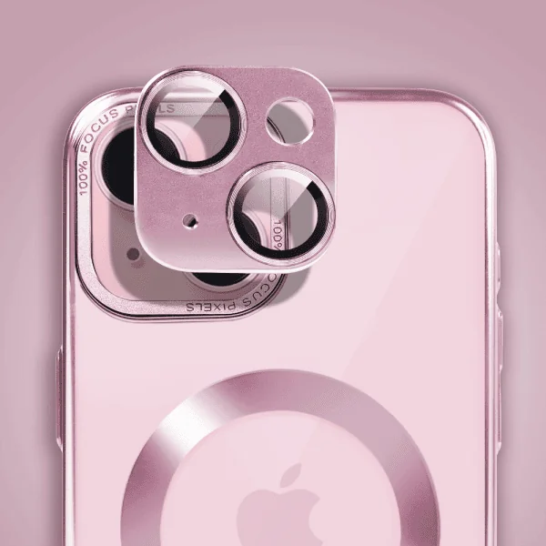 etui do iphone 15 skin shield, cienkie, twardy tył, titanium finish, różowe