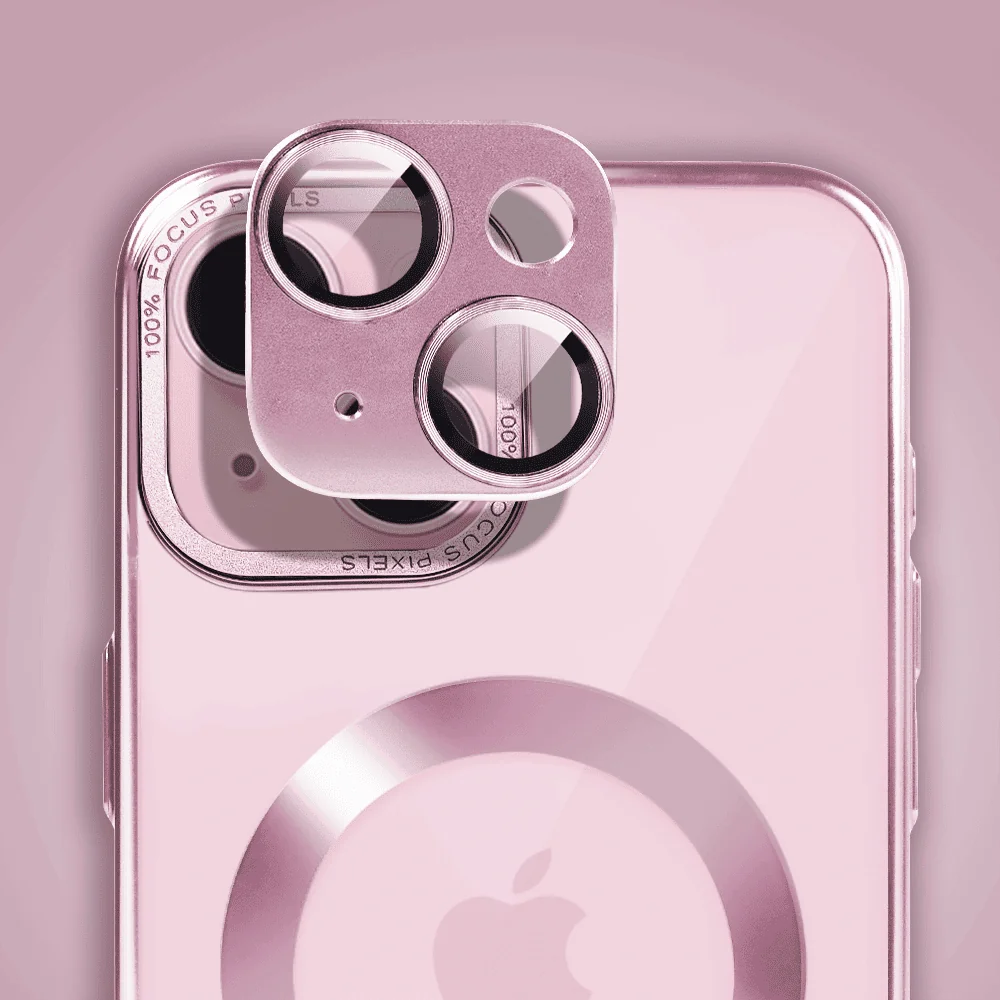 etui do iphone 15 skin shield, cienkie, twardy tył, titanium finish, różowe