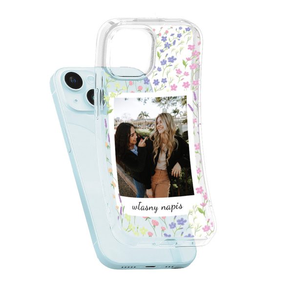 etui do iphone 14 polaroid z własnym zdjęciem i napisem, kwiaty (kopia)