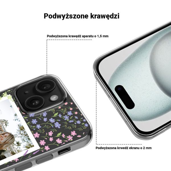 etui do iphone 14 polaroid z własnym zdjęciem i napisem, kwiaty (kopia)