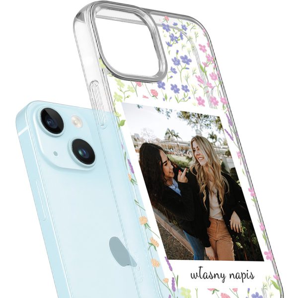 etui do iphone 14 polaroid z własnym zdjęciem i napisem, kwiaty (kopia)