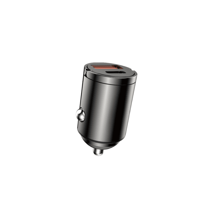 Ładowarka samochodowa usb + usb typ c kompaktowa, mocna 48w pd qc, mini