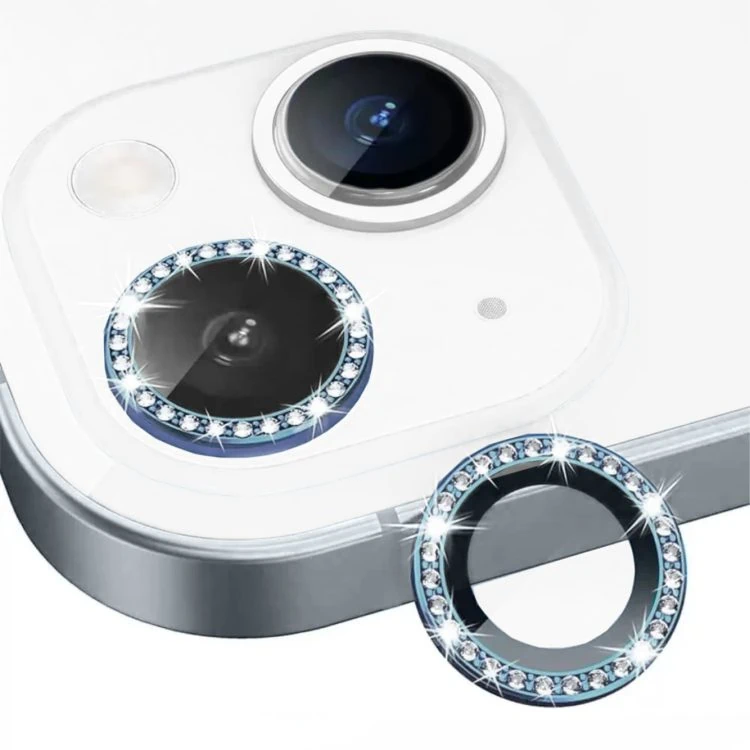 luksusowa diamentowa osłona obiektywów, szkło na aparat iphone 14, niebieski (kopia)