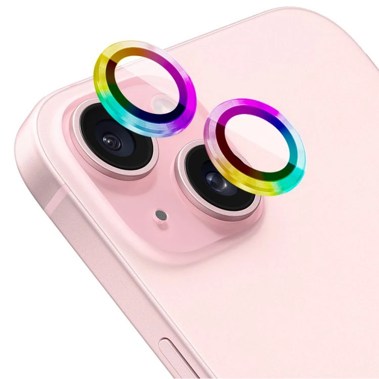 metalowa osłona obiektywów szkło na aparat iphone 15, kameleon