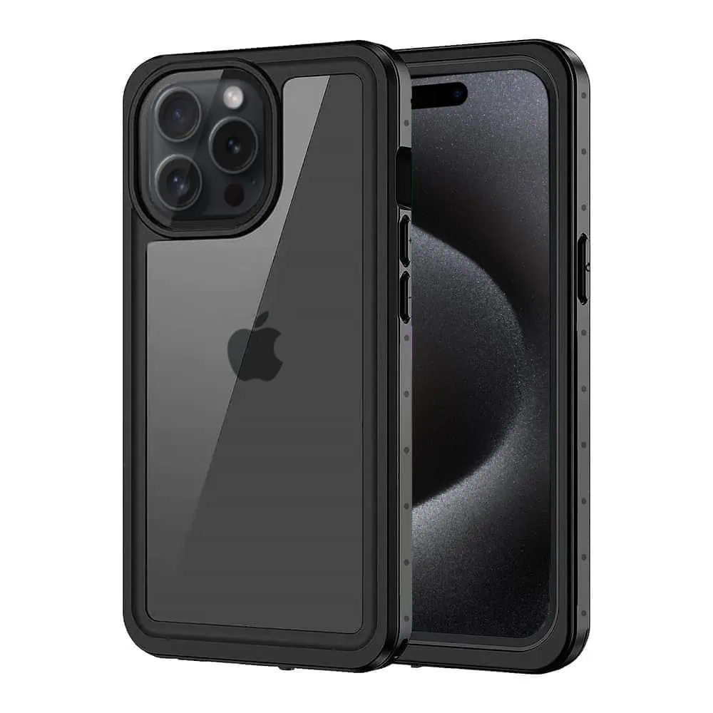 Obudowa wodoodporna do iPhone 15 Pro Max, pacerna 360°, czarna