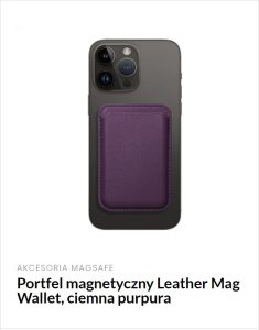 portfel magnetyczny leathe mag wallet, ciemna purpura