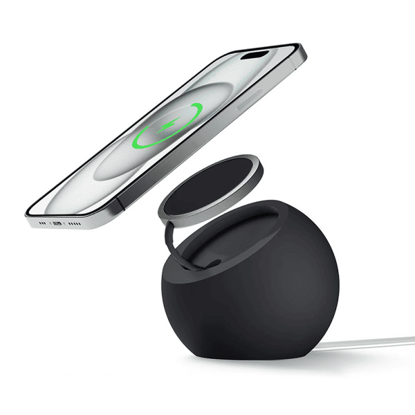 zestaw multi charge, czarna podstawka, ładowarka magsafe 15w z możliwością ładowania apple watch