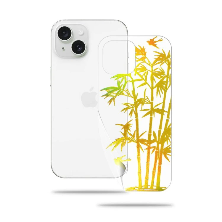 złota folia hydrożelowa do iphone 15 na tył ochronna, wzór bambus (kopia)