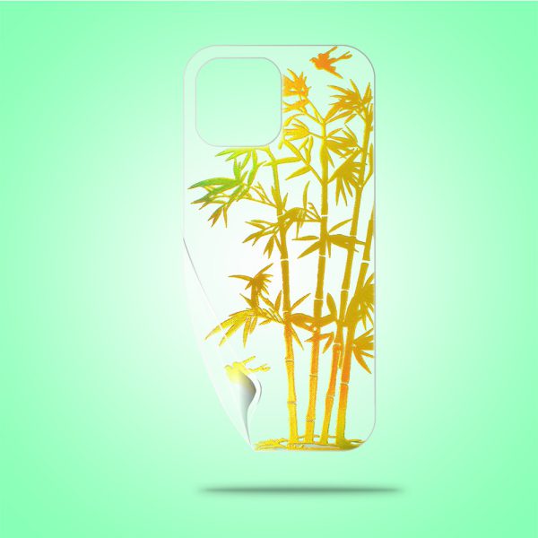 złota folia hydrożelowa do iphone 15 na tył ochronna, wzór bambus (kopia)