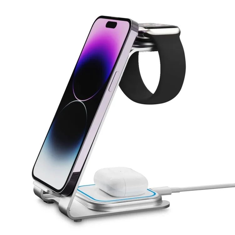 Ładowarka 3w1 iphone, apple watch, airpods , szybka, elegancka, metalowa