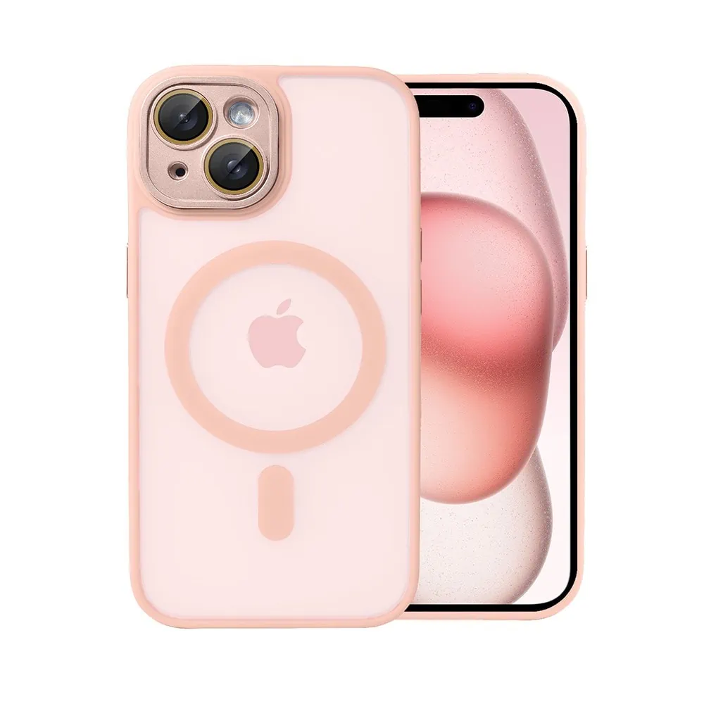 Etui do iPhone 15 Color Flush z Magsafe, z osłoną aparatu, różowe