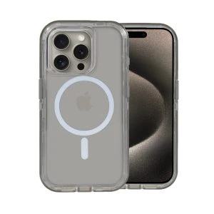 Etui do iphone - crystal armor magsafe, anti drop pancerne 3w1, naturalny tytan
