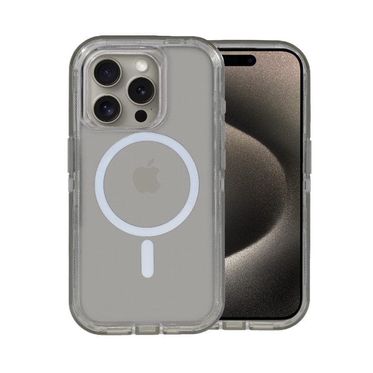 etui do iphone 15 pro crystal armor magsafe, anti drop pancerne 3w1, naturalny tytan