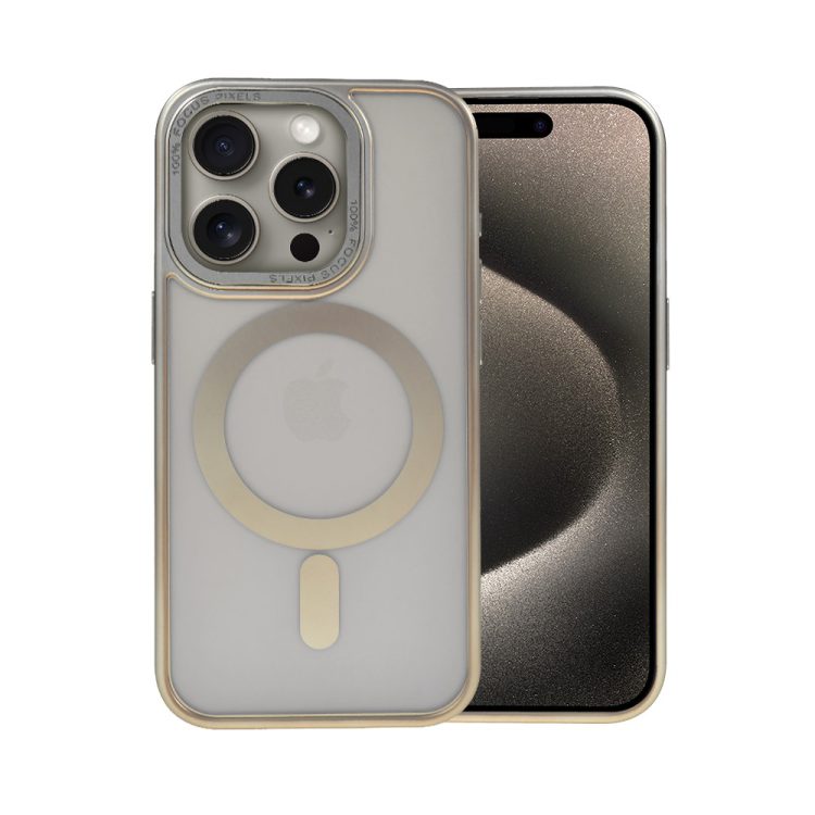 etui do iphone 15 pro cienkie, silikonowe, wzmocniona ramka, titanium finish, naturalnie tytanowe
