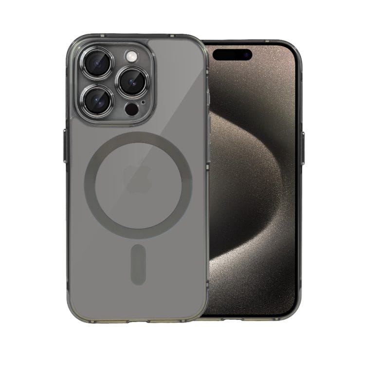 etui do iphone 15 pro cienkie, wzmocnione, z ochroną anti shock oraz głośników, naturalny tytan