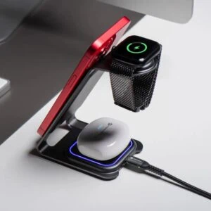 Ładowarka 3w1 iphone, apple watch, airpods , szybka, elegancka, metalowa