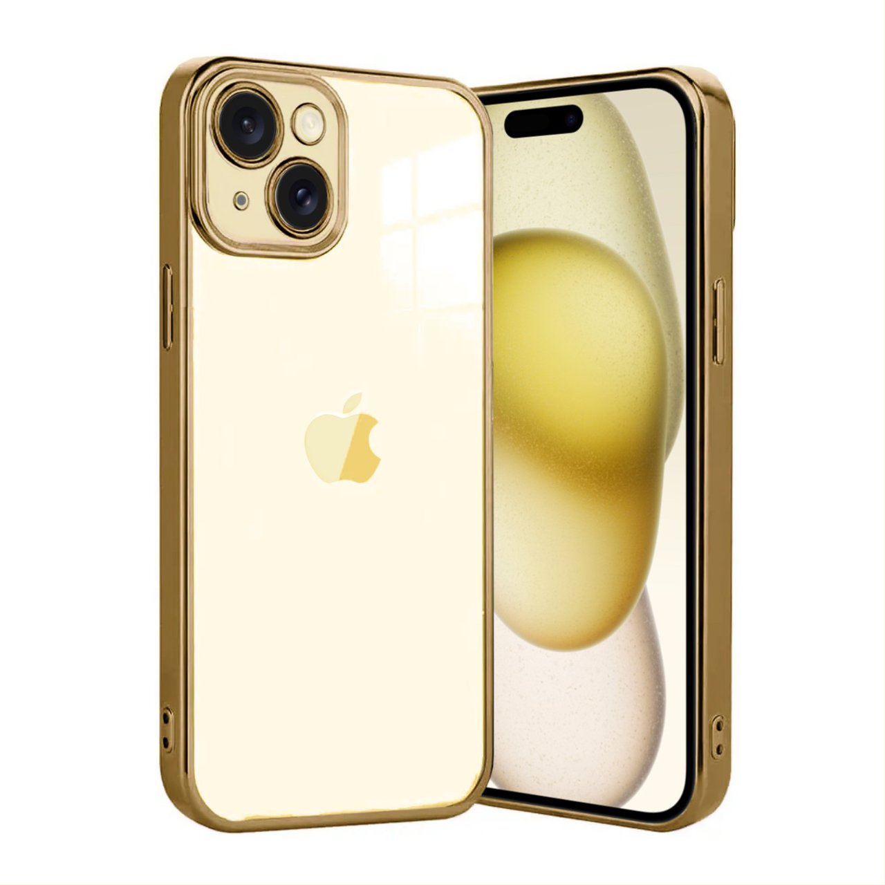 etui do iphone 15 gold edition przeźroczyste sulada oryginal, złote