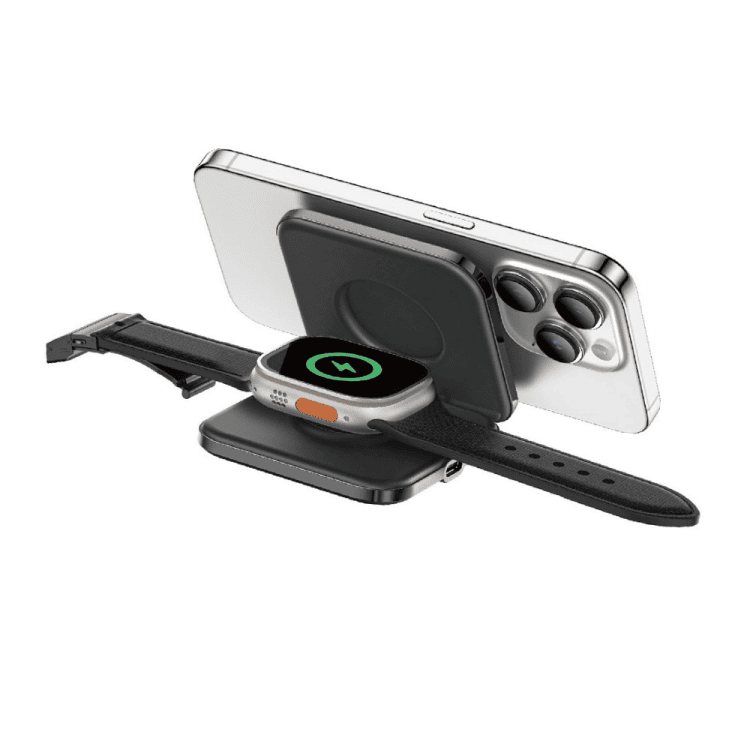 Ładowarka 2w1 do iphone / apple watch / airpods z magsafe, pd15w, czarna