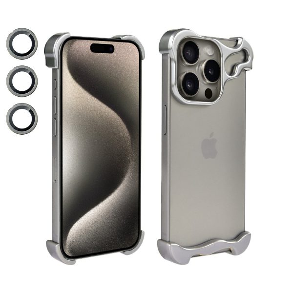 bumper do iphone 15 pro max, bumper set, metalowa osłona rogów oraz aparatu, tytanowe