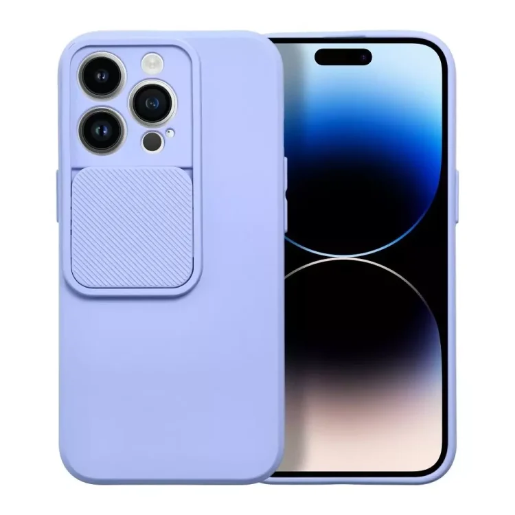 etui do iphone 13 pro silicone camera cover, ruchoma osłona kamery, błękitne
