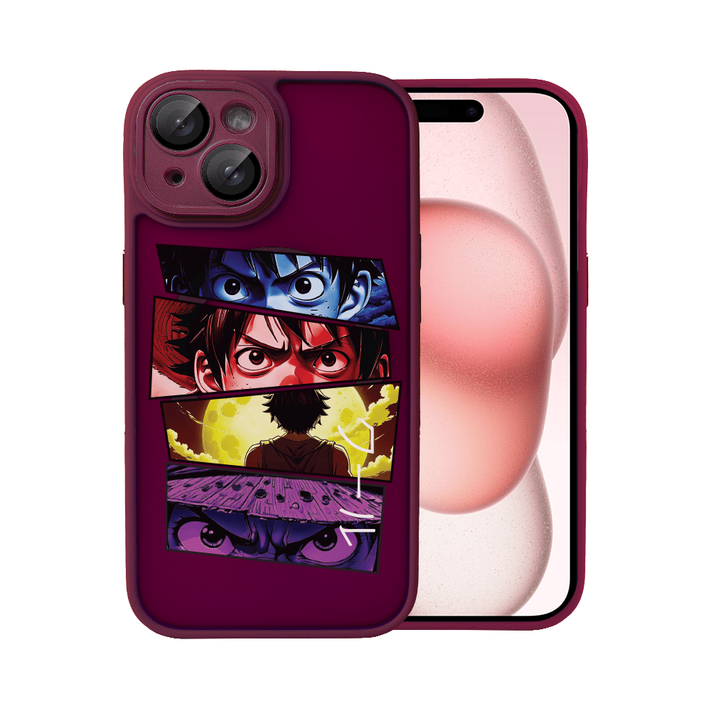 Etui do iPhone 15 Plus Color Flush z Magsafe, z osłoną aparatu, z nadrukiem anime, wiśniowe