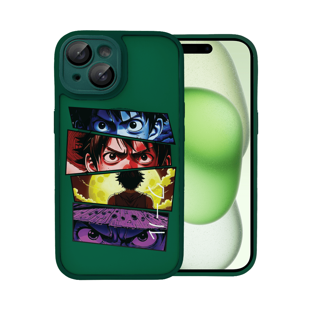 Etui do iPhone 15 Plus Color Flush z Magsafe, z osłoną aparatu, z nadrukiem anime, ciemna zieleń