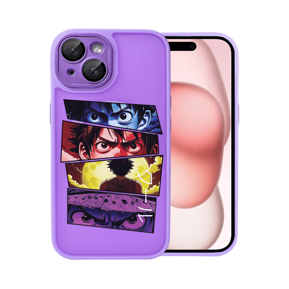 Etui do iPhone 15 Color Flush z Magsafe, z osłoną aparatu, z nadrukiem anime, fioletowe