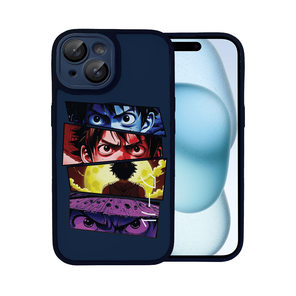Etui do iPhone 15 Color Flush z Magsafe, z osłoną aparatu, z nadrukiem anime, granatowe