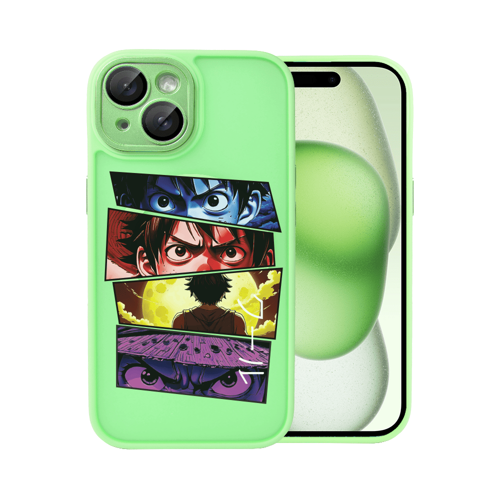 Etui do iPhone 15 Color Flush z Magsafe, z osłoną aparatu, z nadrukiem anime, jasna zieleń