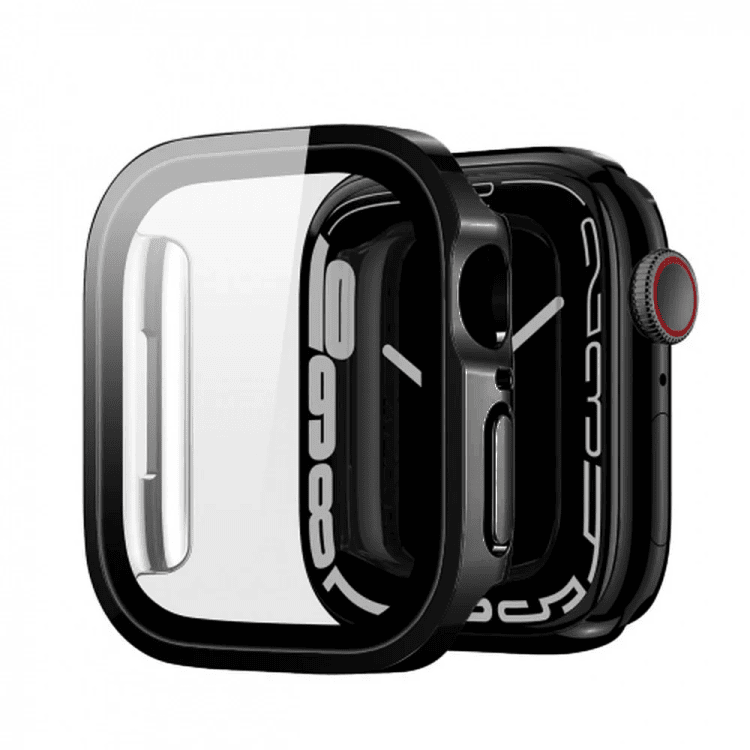 etui ze szkłem do apple watch 789 45 mm, czarne